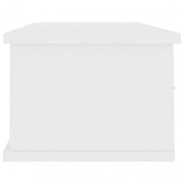 Raft de perete cu sertare, alb, 88x26x18,5 cm, PAL - Img 7