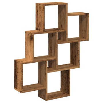 Raft de perete cub, lemn vechi, 78x15x93 cm, lemn prelucrat - Img 2