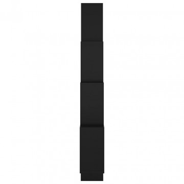 Raft de perete cub, negru, 90x15x119 cm, PAL - Img 6