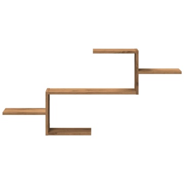 Raft de perete, lemn artizanal, 104x15x49 cm, lemn prelucrat - Img 4