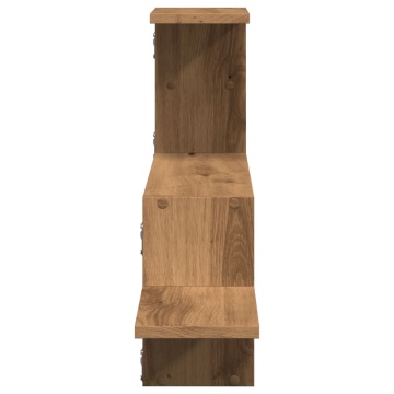 Raft de perete, lemn artizanal, 104x15x49 cm, lemn prelucrat - Img 8