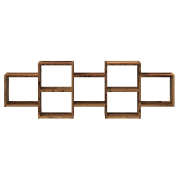 Raft de perete, lemn vechi, 129x18x42 cm, lemn prelucrat - Img 4