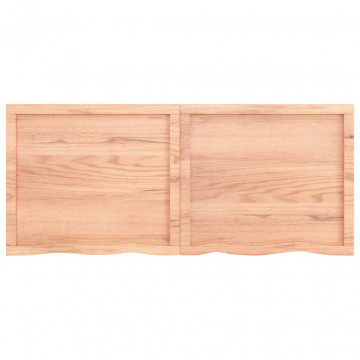 Raft de perete maro deschis 140x60x6cm lemn masiv stejar tratat - Img 5