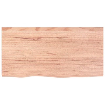Raft de perete maro deschis 80x40x(2-4) cm lemn stejar tratat - Img 4