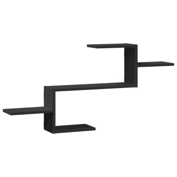 Raft de perete, negru, 104x15x49 cm, lemn prelucrat - Img 2