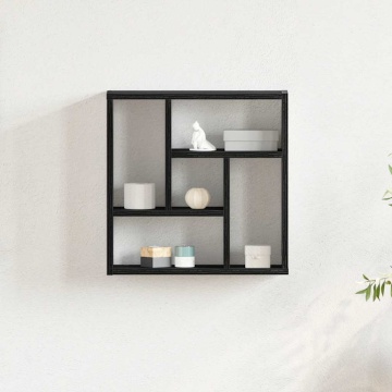 Raft de perete Stejar negru 45x16x45 cm Lemn prelucrat - Img 3