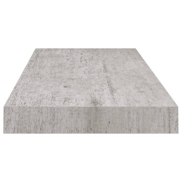 Raft de perete suspendat, gri beton, 60x23,5x3,8 cm, MDF - Img 7