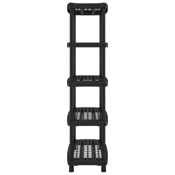 Raft depozitare cu 5 polițe, negru, 93,5x45,5x194,5 cm, PP - Img 4