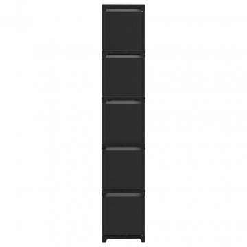 Raft expunere 15 cuburi, cutii, negru, 103x30x175,5 cm, textil - Img 3