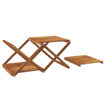 Raft pliabil cu 3 niveluri, maro, 43x31x63 cm lemn masiv acacia - Img 5
