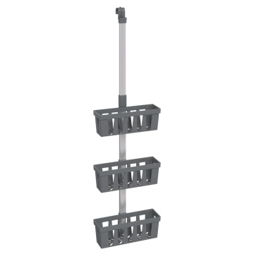 Raft suspendat pentru duș 30x15x(67-105) cm aluminiu - Img 2