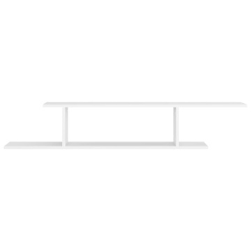 Raft TV cu montaj pe perete, alb, 125x18x23 cm, lemn prelucrat - Img 7