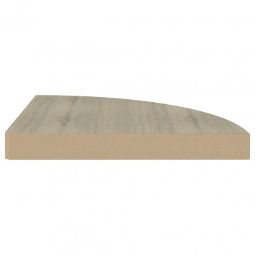Rafturi colț suspendate, 4 buc., stejar, 35x35x3,8 cm, MDF - Img 8
