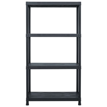 Rafturi de depozitare, 5 buc. negru, 60 x 30 x 138 cm plastic - Img 3