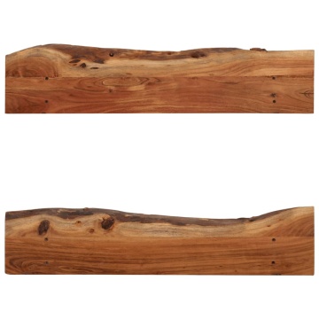 Rafturi de perete, 2 buc., 90x20x18 cm, lemn masiv de acacia - Img 6