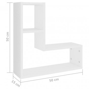 Rafturi de perete, 2 buc., alb, 50x15x50 cm, PAL - Img 6