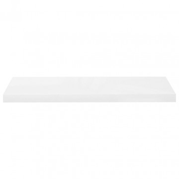 Rafturi de perete, 2 buc., alb extralucios, 80x23,5x3,8 cm, MDF - Img 8