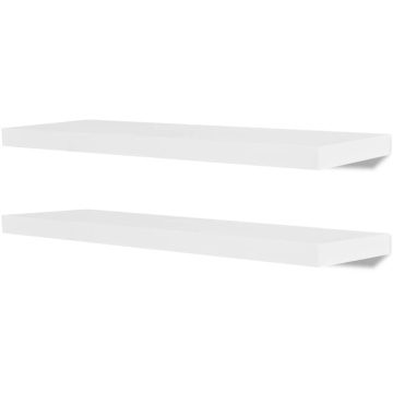 Rafturi de perete, 4 buc., alb, 80 cm - Img 2