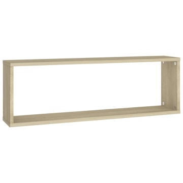 Rafturi de perete cub, 4 buc., stejar sonoma, 80x15x26,5 cm PAL - Img 5