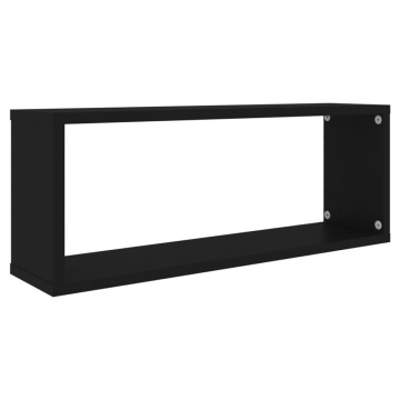 Rafturi de perete în formă de cub, 4 bucăți, negru, 60x15x23 cm, PAL - Img 4