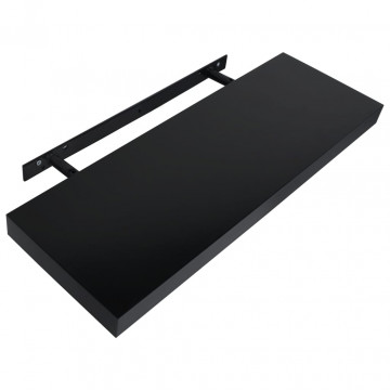 Rafturi de perete suspendate, 2 buc., negru, 60x20x3,8 cm - Img 4