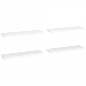 Rafturi de perete suspendate, 4 buc., alb, 90x23,5x3,8 cm, MDF - Img 2
