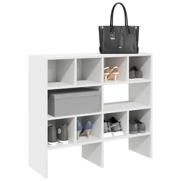 Rafturi pantofi 2 buc stivuibile alb 89,5x30x40 cm - Img 1
