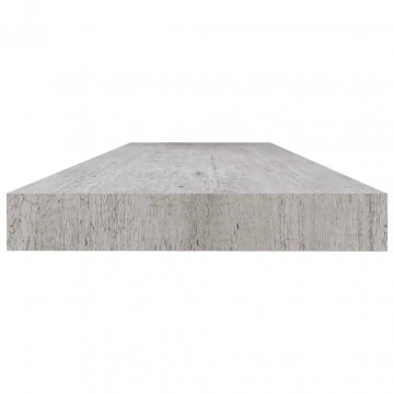 Rafturi perete suspendate 2 buc. gri beton 120x23,5x3,8 cm MDF - Img 5