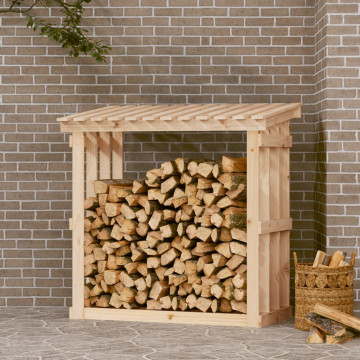 Rastel pentru lemne de foc, 108x64,5x109 cm, lemn masiv pin - Img 1