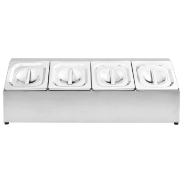 Recipient Gastronorm cu 4 secțiuni GN 1/6 oțel inoxidabil - Img 3