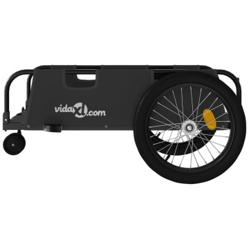 Remorcă de bicicletă, negru, textil oxford și fier - Img 5
