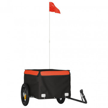Remorcă de marfă pentru biciclete negru&portocaliu 30 kg fier - Img 2