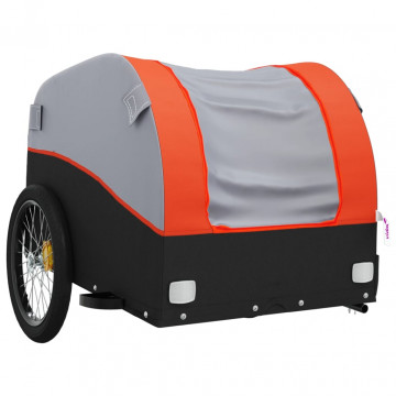 Remorcă de marfă pentru biciclete negru/portocaliu 45 kg fier - Img 4