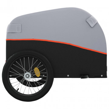 Remorcă de marfă pentru biciclete negru/portocaliu 45 kg fier - Img 6