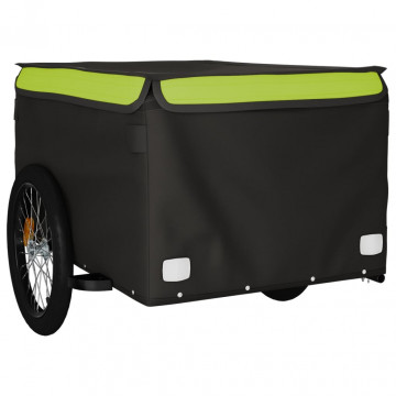 Remorcă de marfă pentru biciclete, negru & verde, 45 kg, fier - Img 4