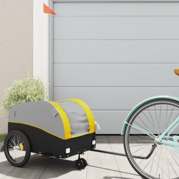 Remorcă pentru biciclete, negru și galben, 30 kg, fier - Img 1