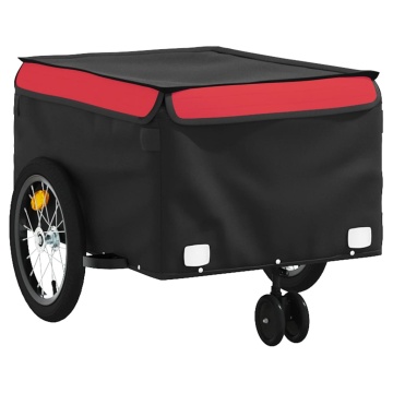 Remorcă pentru biciclete, negru și roșu, 45 kg, fier - Img 4