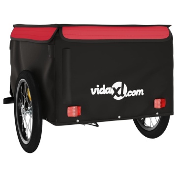 Remorcă pentru biciclete, negru și roșu, 45 kg, fier - Img 6