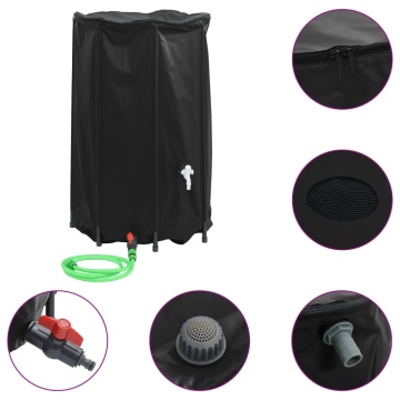 Rezervor de apă cu robinet, pliabil, 500 L, PVC - Img 2