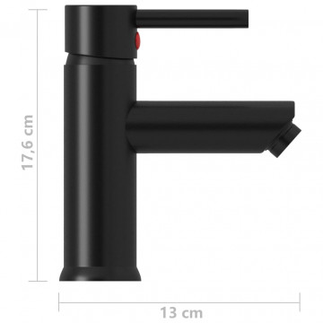Robinet chiuvetă de baie, negru, 130x176 mm - Img 5