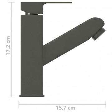 Robinet chiuvetă de baie retractabil, gri, 157x172 mm - Img 5