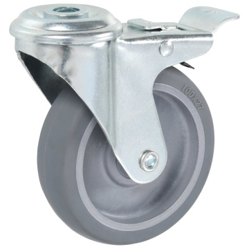 Roți pivotante cu gaură pentru șurub, 8 buc., 100 mm - Img 3
