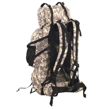 Rucsac de drumeție, camuflaj maro camel, 100 L, țesătură oxford - Img 3