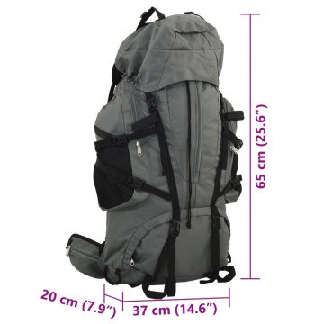 Rucsac de drumeție, gri, 60 L, țesătură oxford - Img 7