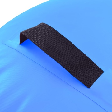 Rulou de gimnastică gonflabil cu pompă, albastru, 120x90 cm PVC - Img 5
