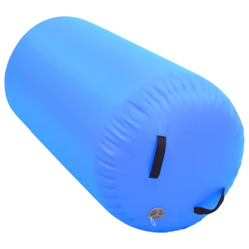 Rulou de gimnastică gonflabil cu pompă, albastru, 120x90 cm PVC - Img 4