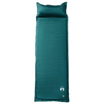 Saltea camping auto-gonflabilă, cu pernă, 1 persoană, verde - Img 2