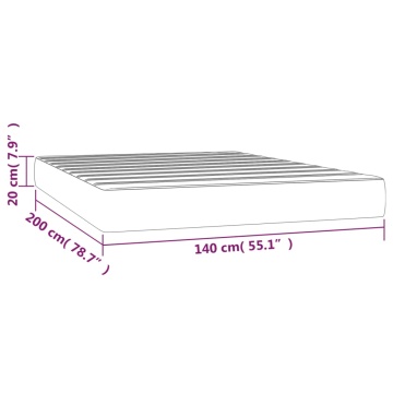 Saltea de pat cu arcuri, gri deschis, 140x200x20 cm, textil - Img 6