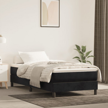 Saltea de pat cu arcuri, negru, 120x190x20 cm, textil