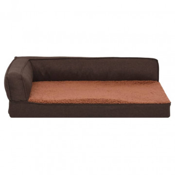 Saltea ergonomică pat de câini maro 60x42 cm aspect in/fleece - Img 4